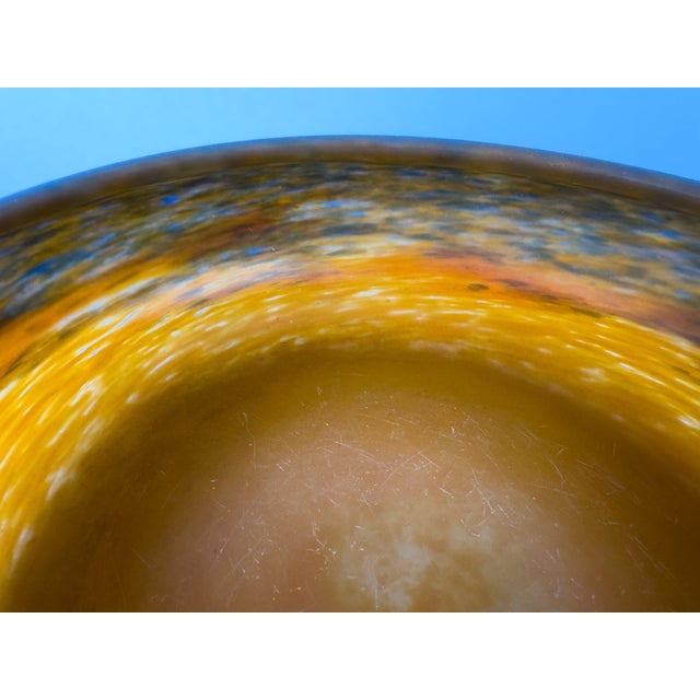 Muller Frères Lunéville Art Deco Mottled Glass Vide-Poche Bowl For Sale - Image 9 of 14