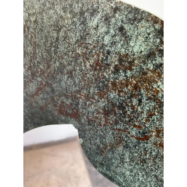 1990s Steel Klismos chairs Green patinated. Chairs can be painted