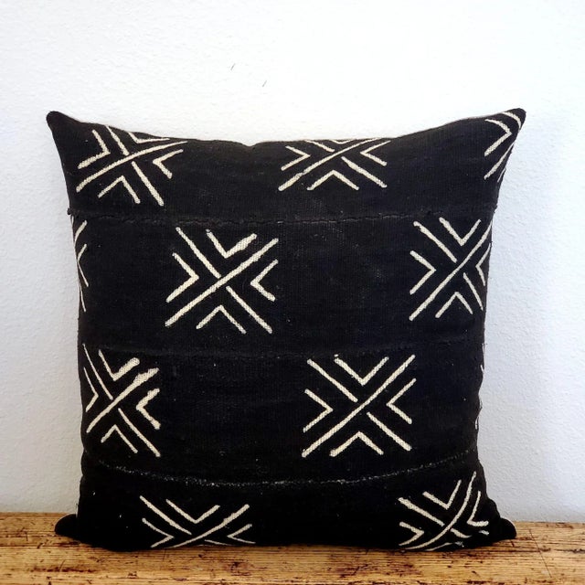 Black Mudcloth Pillow Cover For Sale - Image 4 of 4
