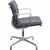Charles Eames EA208 softpad chair upholstered in black leather, and with chrome armrests and base. The chair is from 2007...