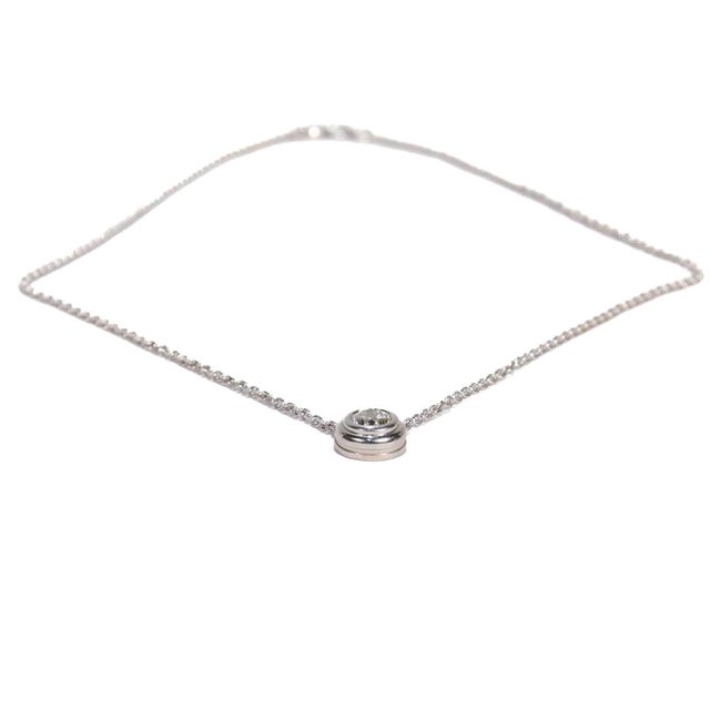 14k White Gold & Old European Cut 1.09 Ct. Solitaire Diamond Pendant Necklace For Sale - Image 4 of 12