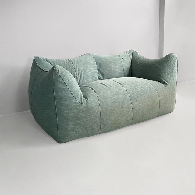 Italian modern Le Bambole sofa in fabric by Mario Bellini for B&B, 1980s Sofa model Le Bambole in light blue fabric. The...