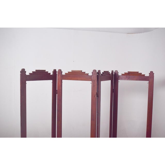 Art Deco Portuguese Wooden Folding Screen Frame, 1930 For Sale - Image 3 of 9