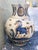 Striking Continental Glazed Earthenware Blue and Yellow Painted Urn, Talavera For Sale - Image 17 of 18