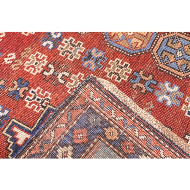 Textile Antique Caucasian Lezgi Rug 4'2" X 6’4" For Sale - Image 7 of 12