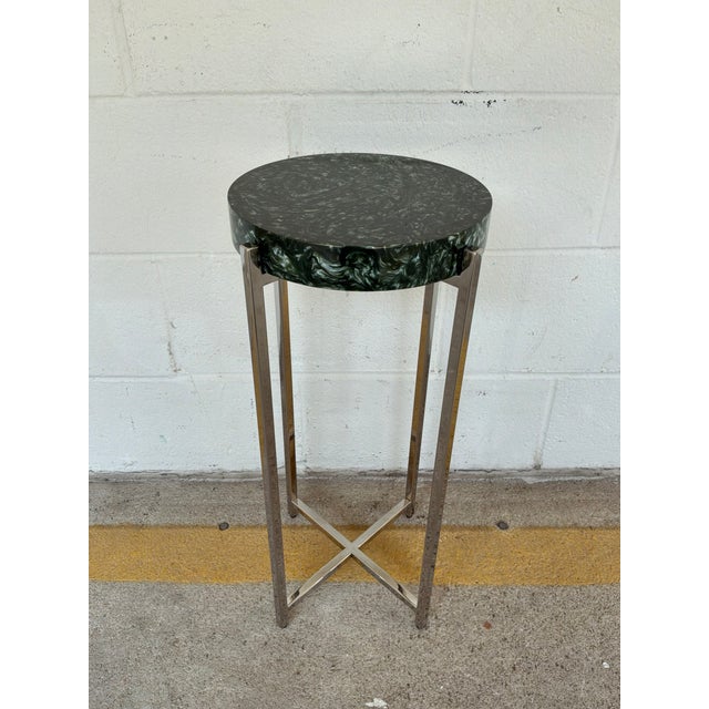 Modern Currey & Co Rina Teal Drinks Table For Sale - Image 3 of 5