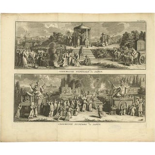 Bernard Picart, Illustration of Japanese Wedding and Funeral Ceremonies, 1730, Print For Sale