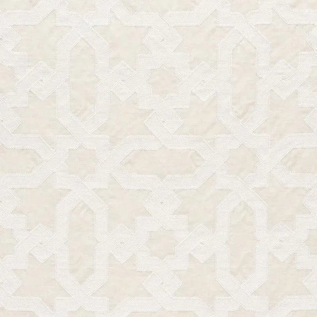 This sumptuous embroidery was inspired by Moorish tiles. Subtle variations are part of its inherent beauty. Also available...
