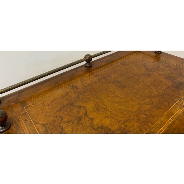19th Century Walnut Inlay Magazine Table W/ Drawer For Sale - Image 4 of 6