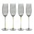 Malden Optic Champagne Flutes - Smoke, Set of 4 For Sale