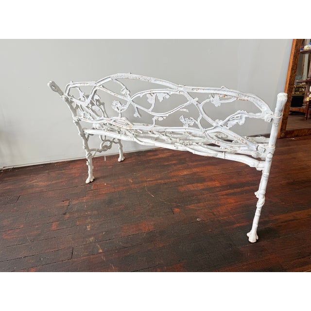 Victorian Cast Iron Rustic Oak Vine & Serpent Bench, James Haywood C. 1860 For Sale - Image 11 of 11