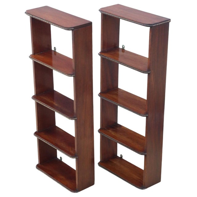 Antique Mahogany Wall Bookcases, 1900s, Set of 2 For Sale - Image 6 of 9