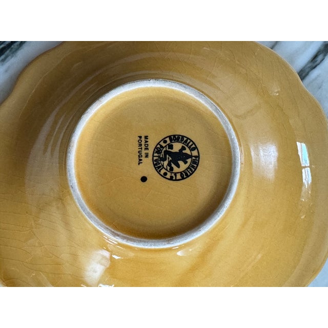 Ceramic Last Chance!Bordallo Pinheiro Rim Soup Bowl Grapevine Gold - Set of 8 For Sale - Image 7 of 8