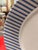 Set of 8 Nautica Bermuda Calico Stripe pattern dinner plates (huge, 11 1/2" in diameter!). This is a blue and pale tan...