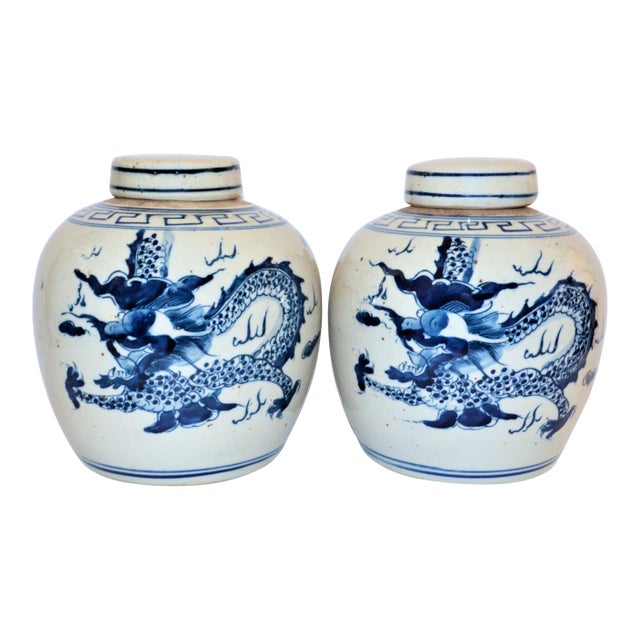 Chinoiserie Ginger Jars- a Pair For Sale