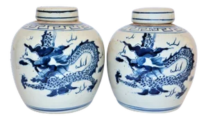 Chinoiserie Ginger Jars- a Pair