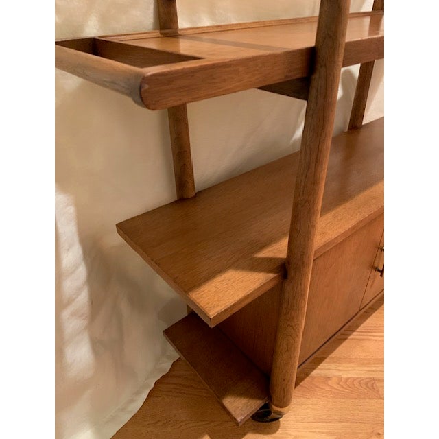 Brown Drexel Biscayne Mid Century Bar Cart Storage Cabinet on Wheels For Sale - Image 8 of 18