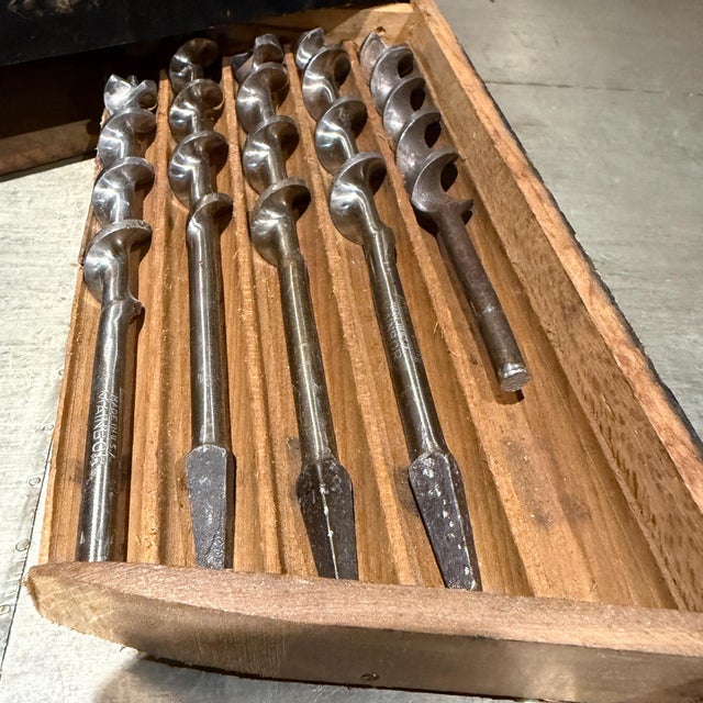 Vintage Tool Set Features Classic Auger Bits Irwing Carpenter Mid-Century For Sale - Image 18 of 18