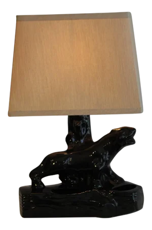1950s California Ceramic Panther Table Lamp