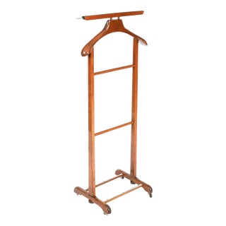 Vintage Edwardian Style Walnut Valet Clothes Stand For Sale