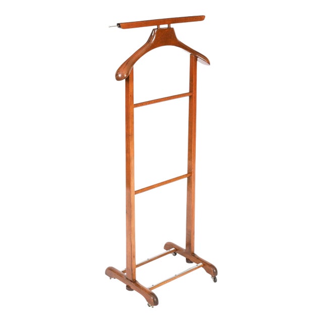 Vintage Edwardian Style Walnut Valet Clothes Stand For Sale