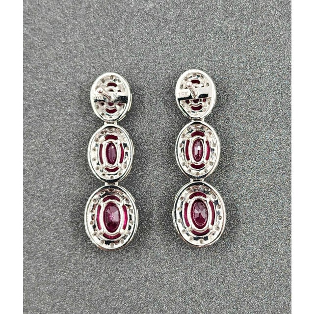 3.31 Ct Natural Burma Ruby & Diamond Earrings - 2 Pieces For Sale - Image 4 of 9