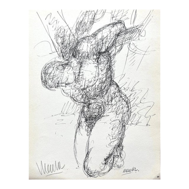 1962 Blasco Mentor Facsimile After Drawing Pencil Hand-Signed For Sale