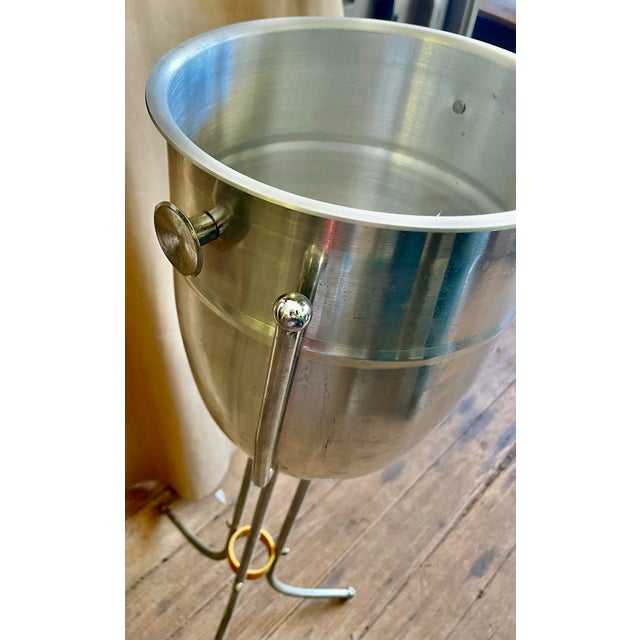 Mid 20th Century Hollywood Regency Ice Bucket/Wine Cooler Server W/ Stand For Sale - Image 6 of 12