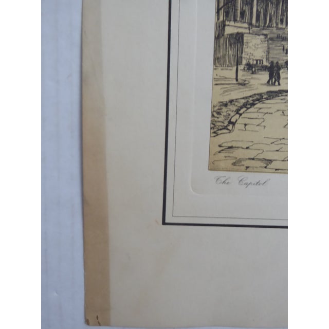 French Etchings by L. Meslay - New York City & Washington D. C. Early 20th Century For Sale - Image 4 of 18