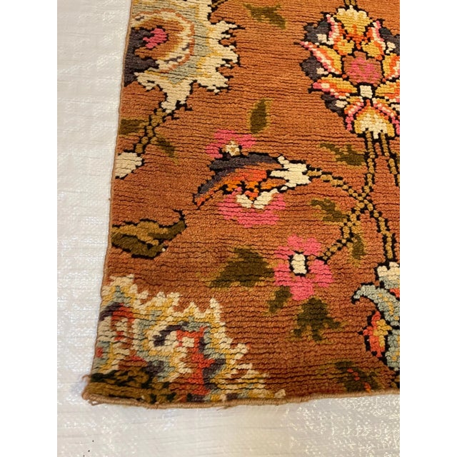 Ca.1920 Antique English Fragment Rug 4'3'' X 3'6'', handmade and hand-knotted piece , came from Europe to america back in...
