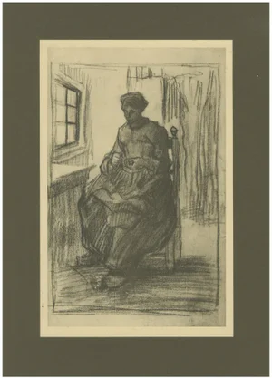 Vincent Van Gogh, Woman Sewing by the Window, 1928, Portfolio Print