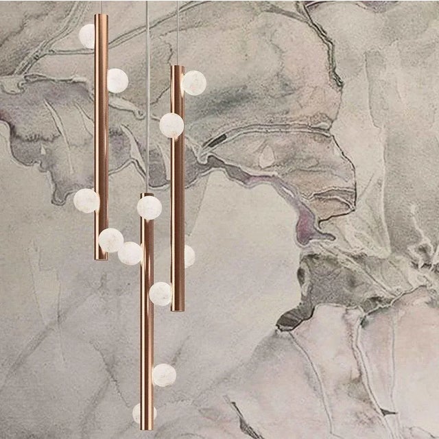 Contemporary Demetra Brushed Burnished Metal Pendant Lamp 2 by Alabasttro Italian For Sale - Image 3 of 5