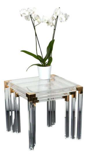 Vintage French Acrylic Nesting Tables, 1980s, Set of 3