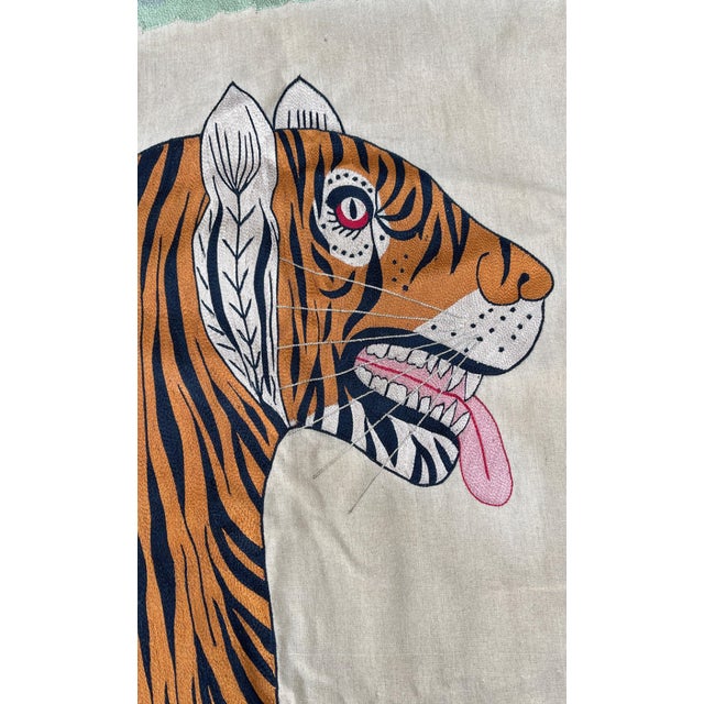Vintage Indian Tiger Wall Hanging, 1980s For Sale - Image 6 of 7