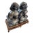 Vintage Foo Dogs Gray Marble Chinese Temple Lions 6” Tall For Sale