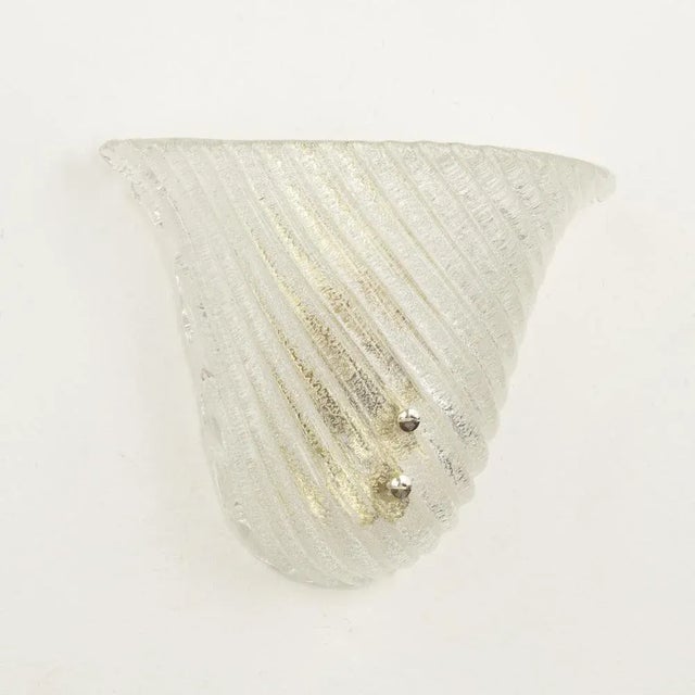 Set of 2 clear murano glass wall lamps, wall lighting made in italy dimensions: w 25 cm x h 17 cm x d 10 cm ( w 9.8" x h...