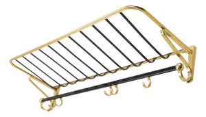 Mid-Century Modern Coat Rack in Gold and Black Aluminium, 1960s