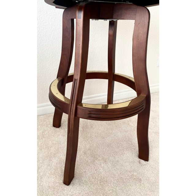 Cherry Wood Custom Swivel Bar Stool Ethan Allen Style Vintage "Mint" Condition. For Sale - Image 10 of 12