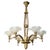 Vintage Petitot Brass Chandelier With Waterfall Opaline Shades For Sale - Image 9 of 9