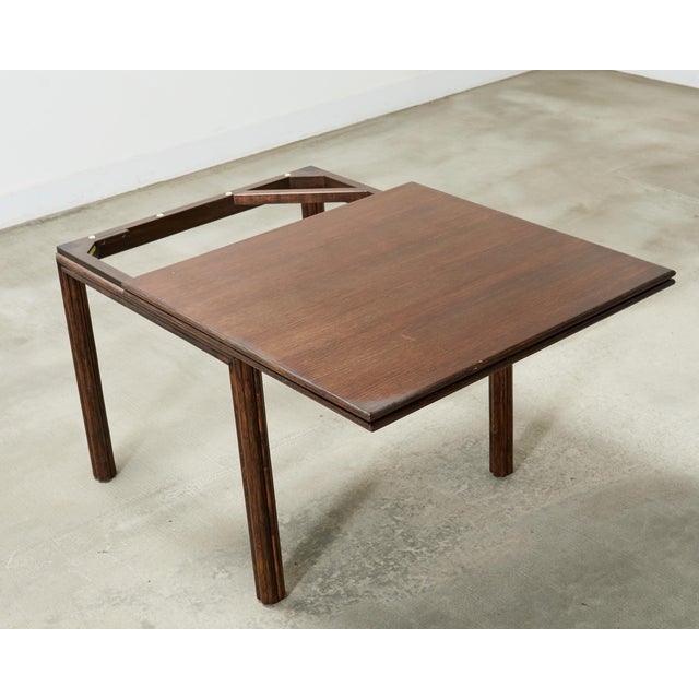 Coffee McGuire Organic Modern Rattan and Oak Flip-Top Games Table For Sale - Image 8 of 18