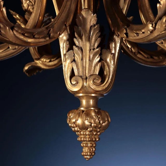 Napoleon III Gilded Bronze Chandelier, Paris, France, 1800s For Sale - Image 4 of 12