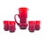 Red Glass Juice Service from Sudety Glassworks, 1970s For Sale - Image 3 of 17