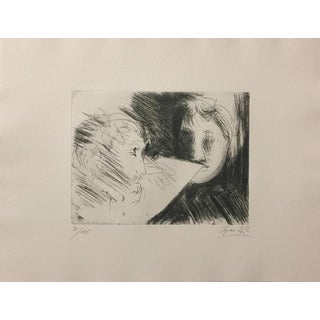 Giacomo Manzú, Artist and Model Edition of 125, 1970, Etching For Sale