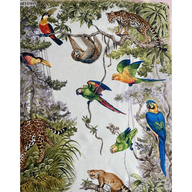 Pink Hermes Équateur Pink Silk Scarf 2019 Robert Dallet For Sale - Image 8 of 10