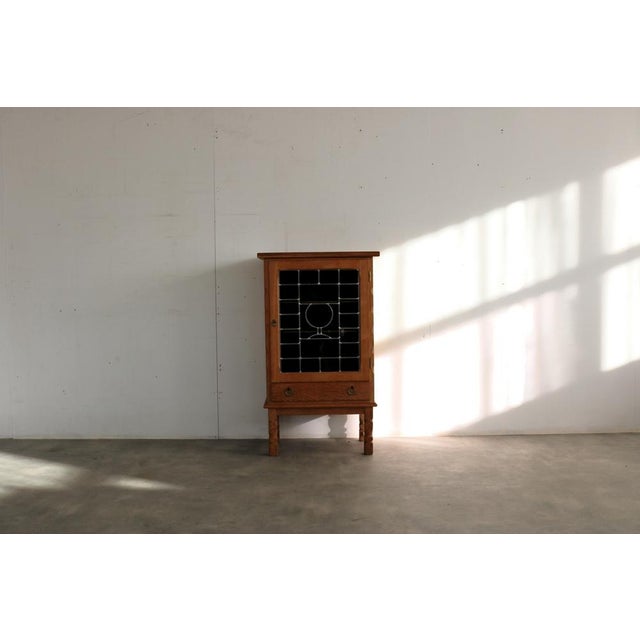 Brown Vintage Bedside or Side Table in Oak attributed to Henning Kjærnulf, 1960s For Sale - Image 8 of 9