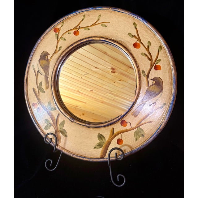 Mid 20th Century Decorative Bird and Berry Wall Mirror For Sale - Image 6 of 12