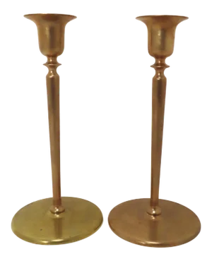 Early 20th Century American Arts & Crafts Bronze Candlsticks a Pair