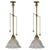 Art Deco Holophane Glass and Aged Brass Pendants, 1920s, Set of 2 For Sale - Image 18 of 18