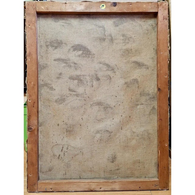 Cerulean A Cherub With a Future Prime Minister Inside, by Croatian Painter Vilko Šeferov (1895-1974) For Sale - Image 8 of 8