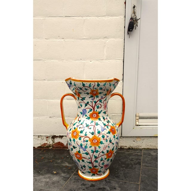 1950s Italian Vase Majolica Ceramic from Proffessor Alfredo Santarelli, Perugia, Italy, 1950s For Sale - Image 5 of 18